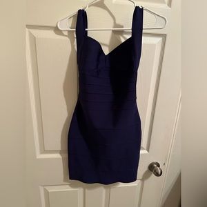 Dark blue bandage dress